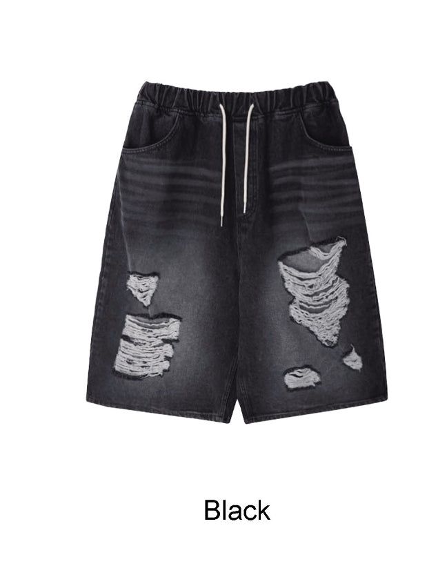 Arpa Damaged Bermuda Denim Pants