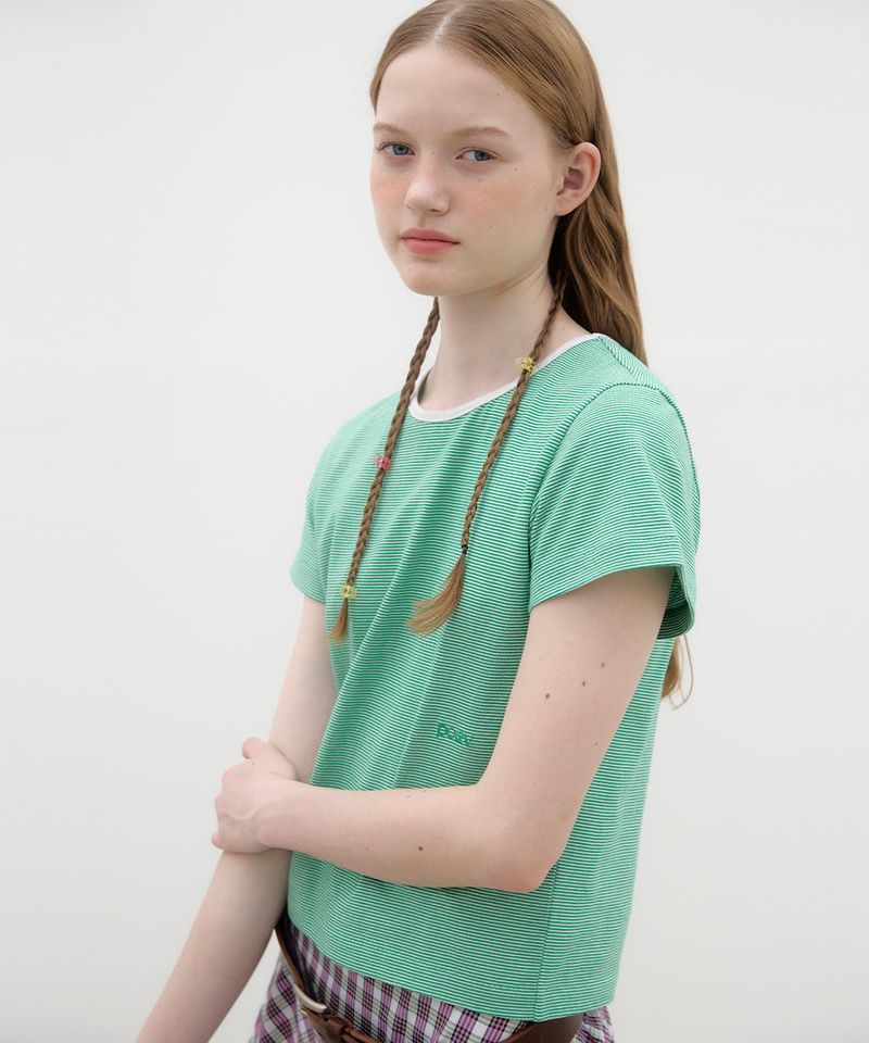 Two-tone Striped T-shirt - Green