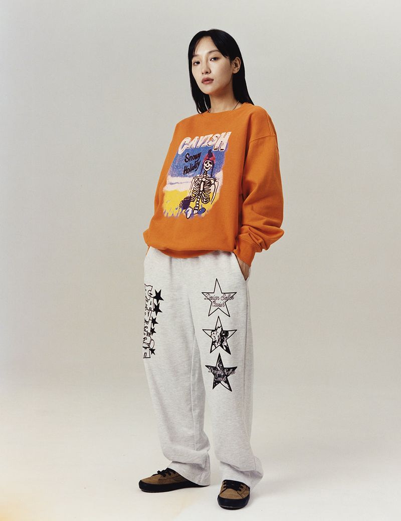 STAR LOGO PRINTED SWEAT PANTS NAVY(CV2CFUPA01A)