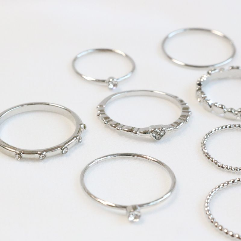 Mini Heart Layered Ring 10 Set (2 color)
