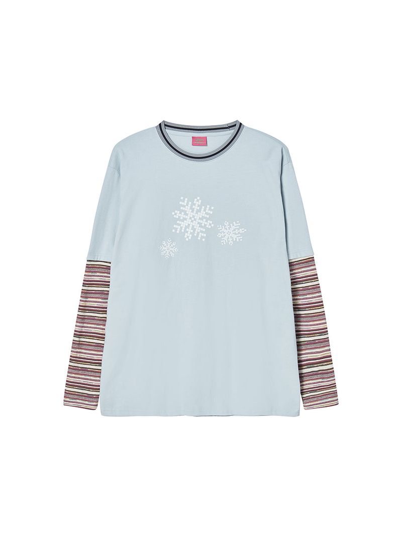KNITTED LAYERED L/S (LIGHT BLUE)