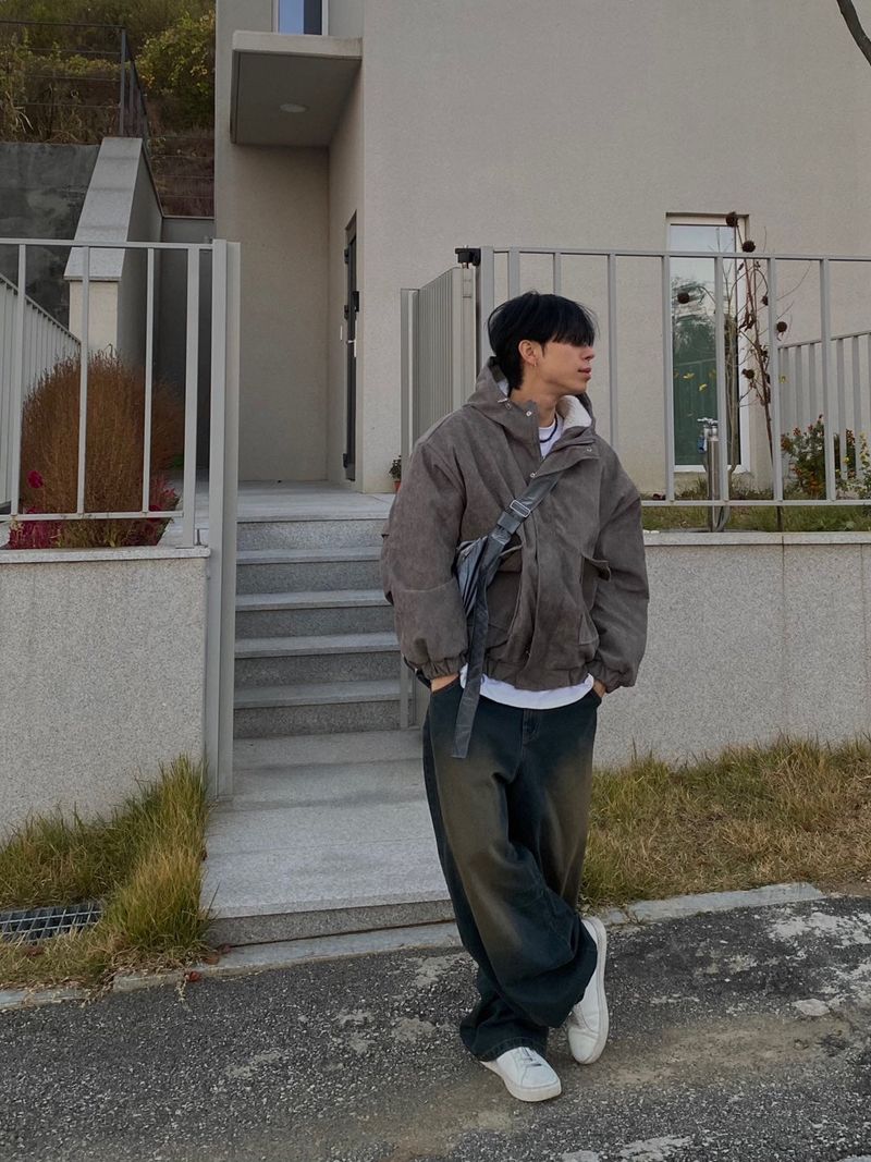 Mud Washing balloon denim pants