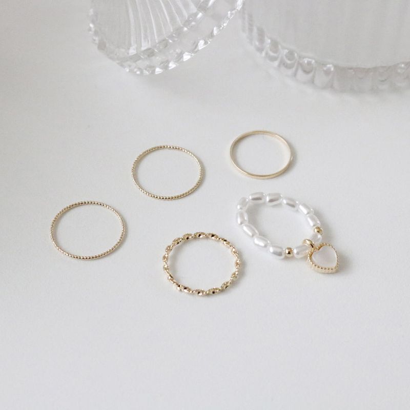 Shining Heart Layered Ring Set