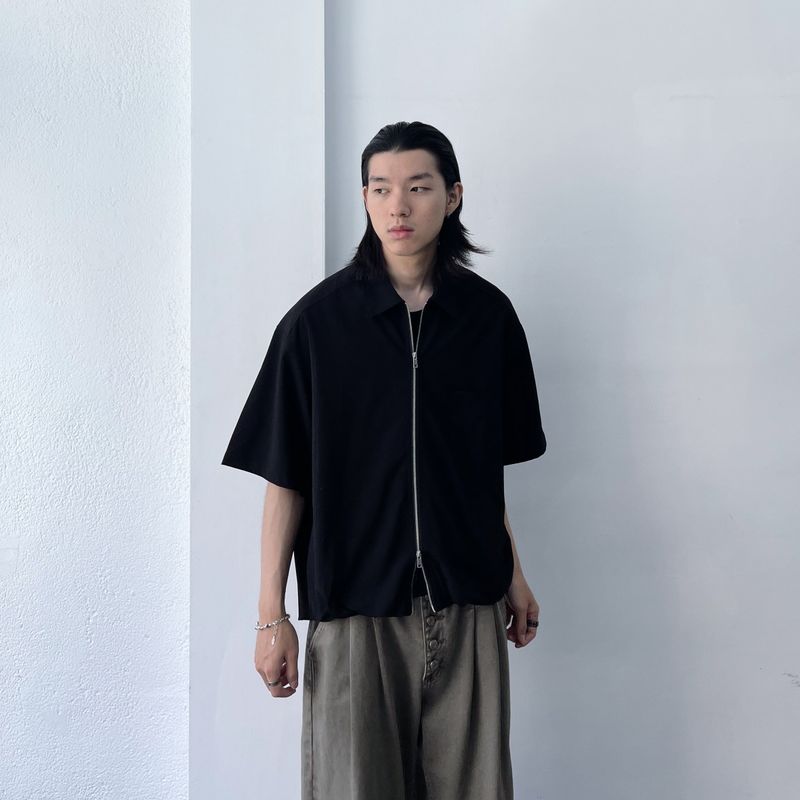 Two-Way Zip Relaxed Shirt