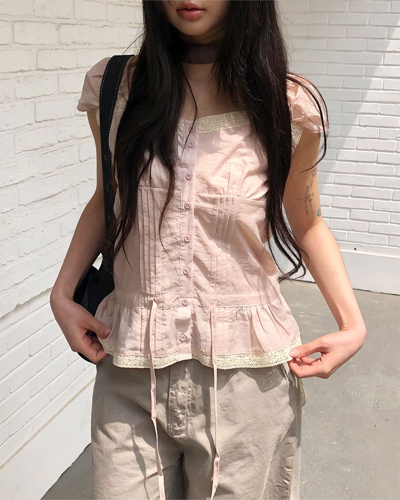 WONDER WONDER(ワンダーワンダー)の「Eirin Frill Sleeveless Blouse(Tops)」
