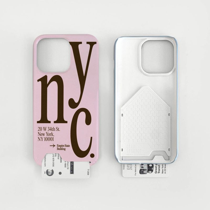 NYC phone case pink (card)