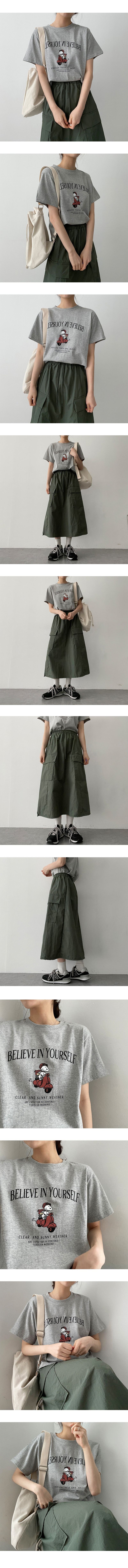 Top T-shirt nylon string long skirt