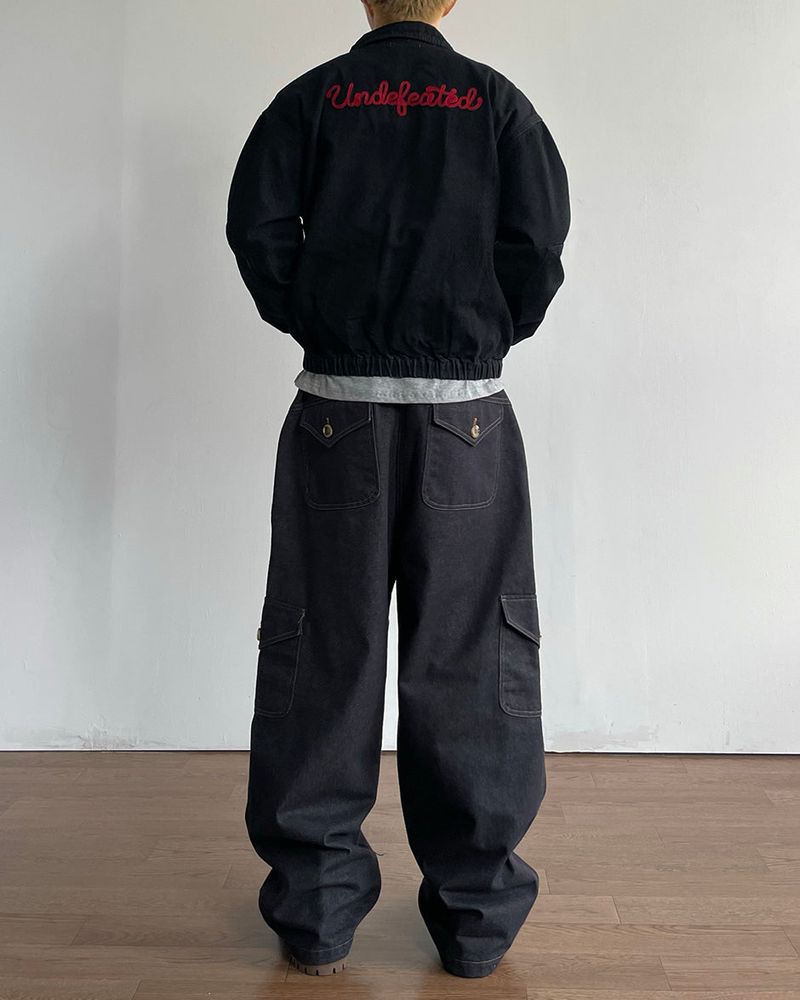 Button Non-fade Cargo Denim Pants