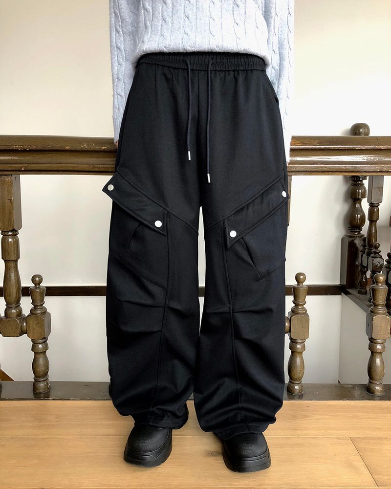 Daon Big-pocket Two-way Fleece Cargo Pants