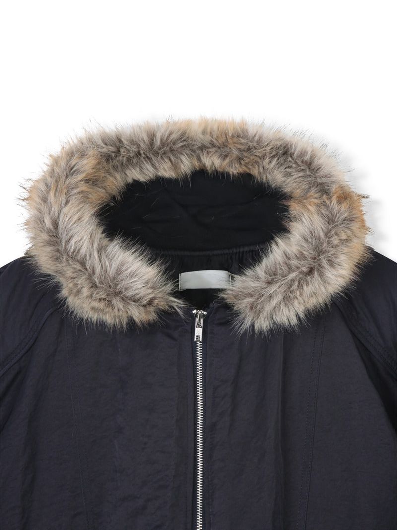 Flight padding fur hood jumper