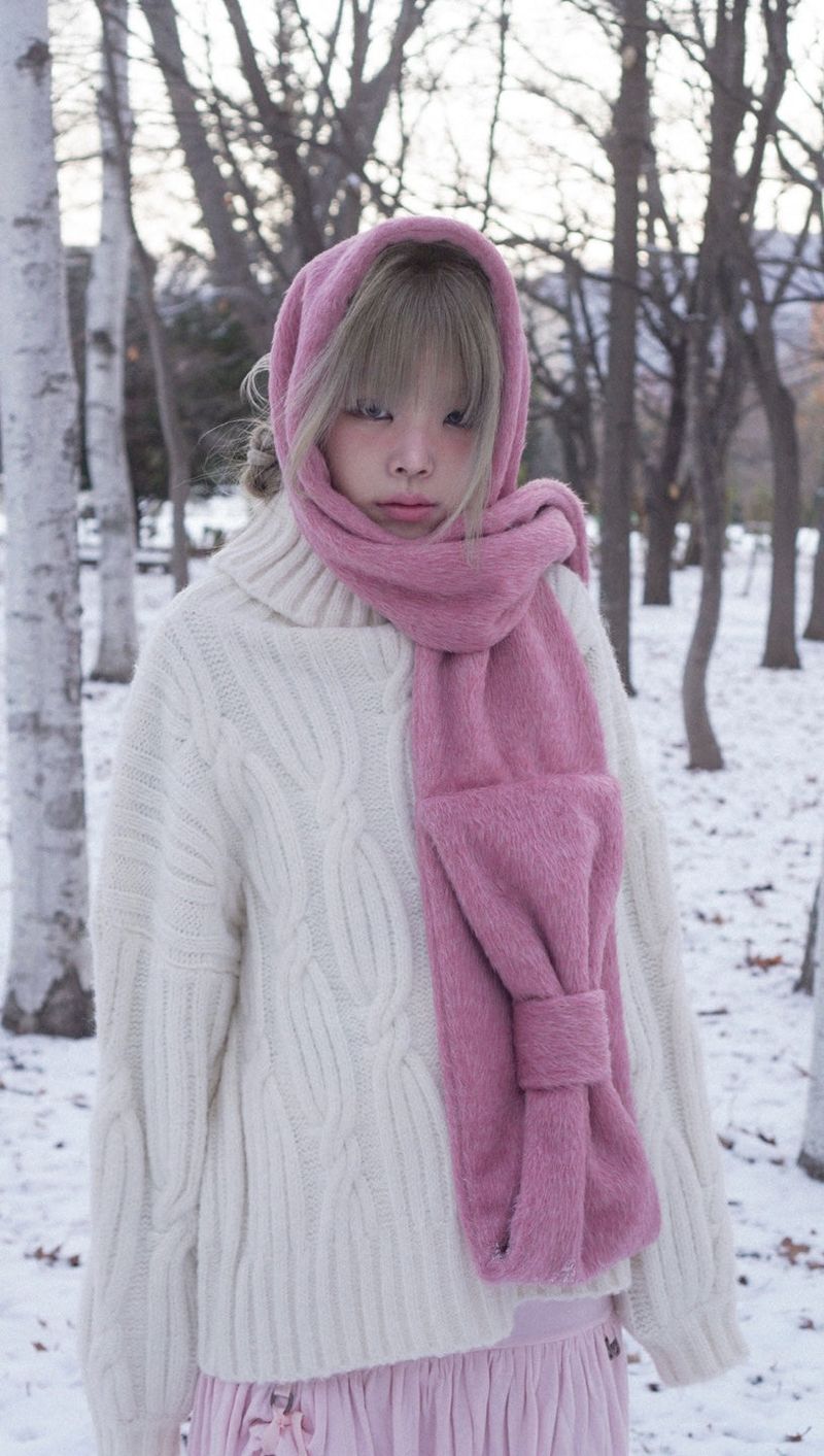 Ribbon Muffler_Fairy redpink