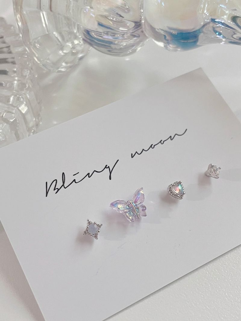 [4 set] aurora butterfly piercing set
