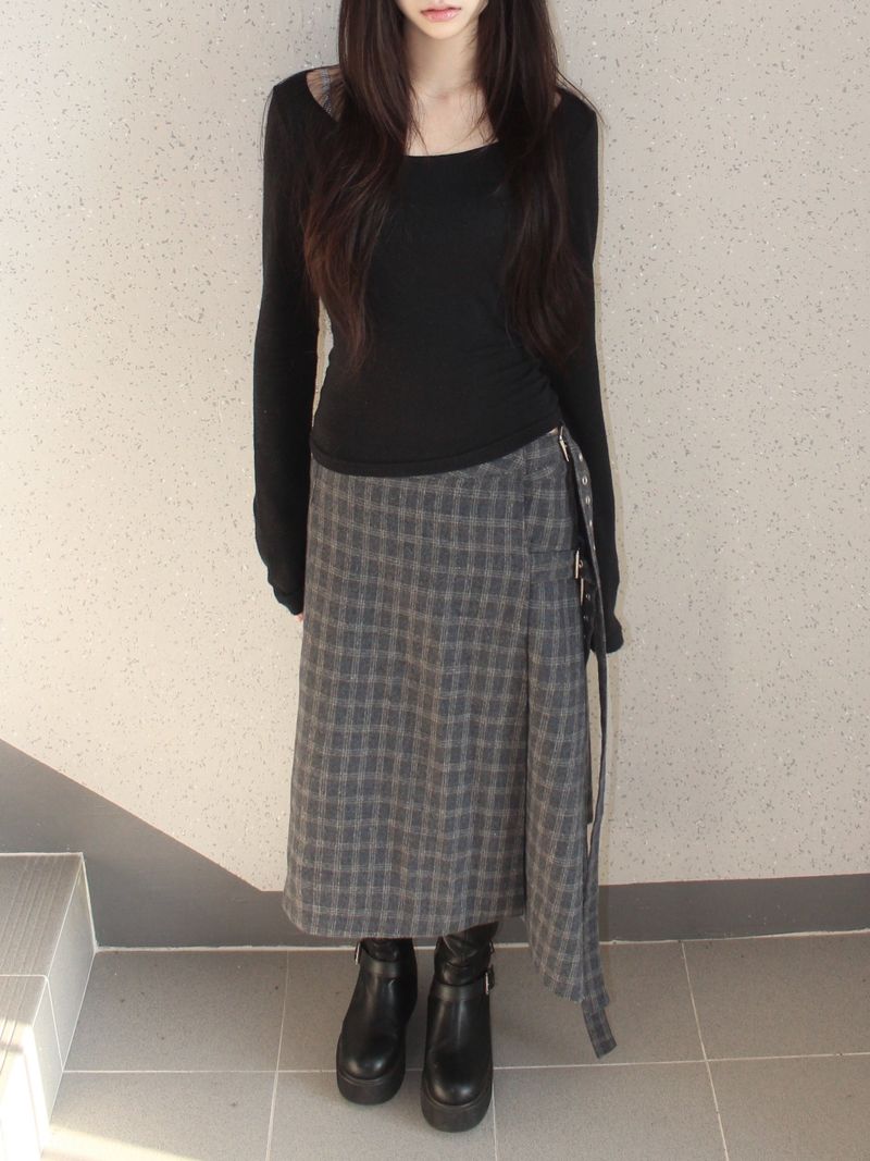unbal wrap skirt