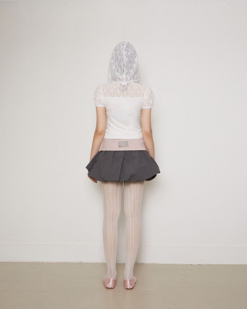 Folding puff skirt / gray