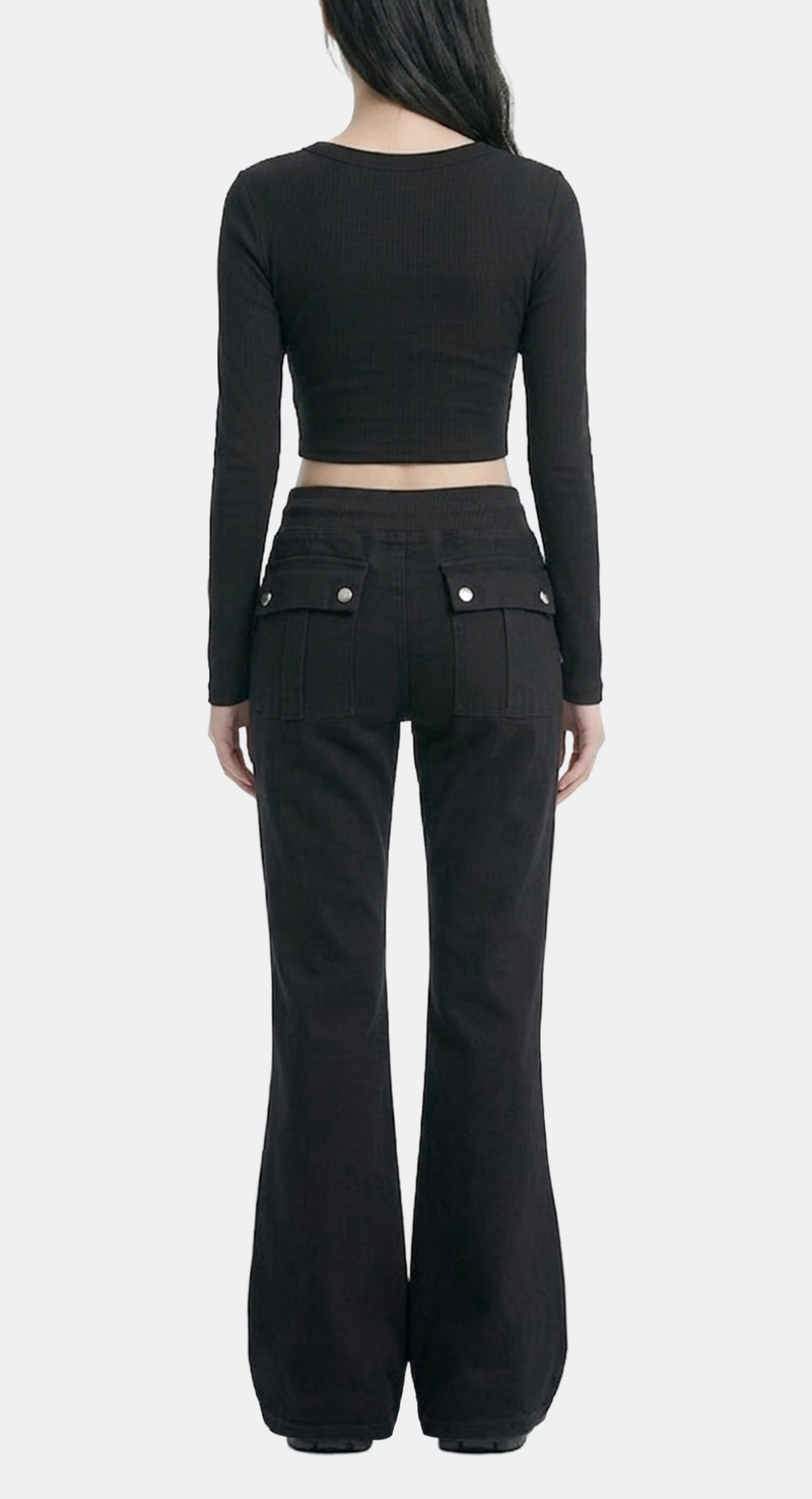 [LONG/SHORT] Noel Banding Slim Bootcut Pants