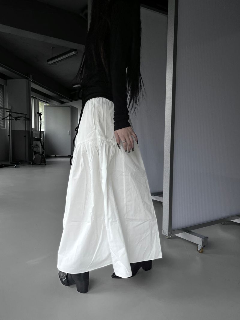gather balloon long skirt (3color)