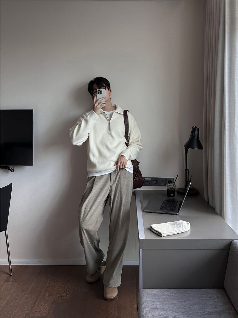 LMN Kubo One Tuck Corduroy Wide Pants (7 colors)