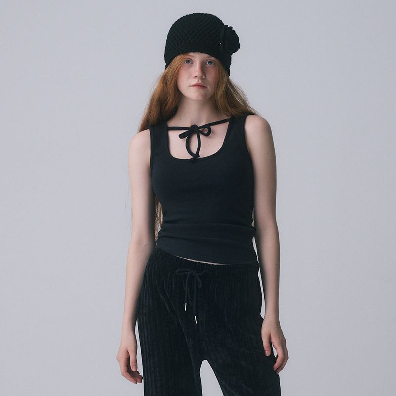STRIPE HIGH NECK LAYERED TEE, BLACK