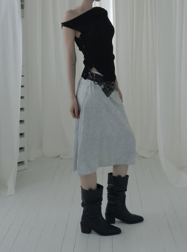 Roche Flower Jacquard Midi Skirt