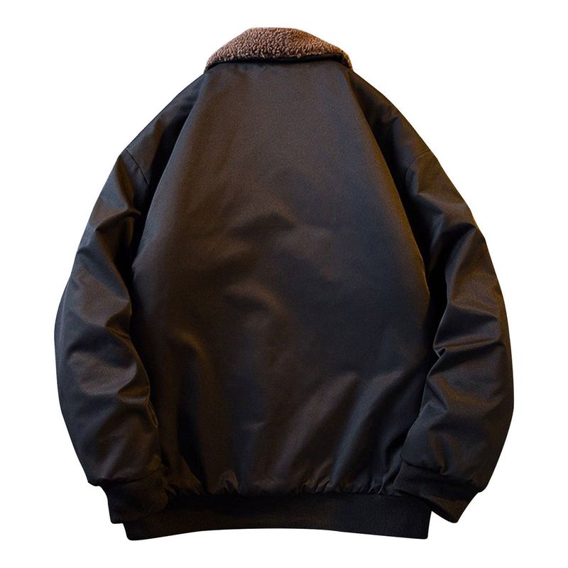D coloration wool collar jacket