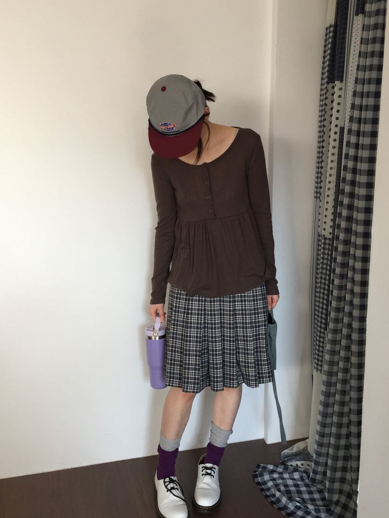 YWD プレイドプリーツスカート + ベルト (3color)