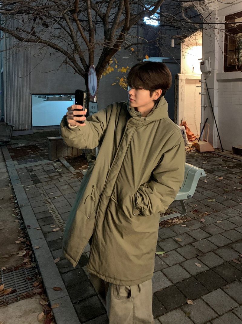 Shima Long Hooded Fishtail Padded Parka