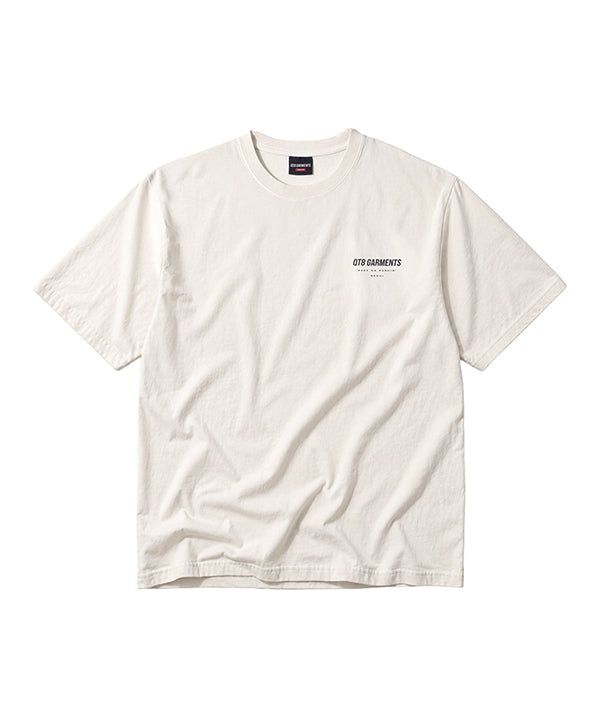 QT8 GARMENTS（キューティーエイトガーメント）の「LB Pigment Simple Logo Tee (Ecru)（Tops）」