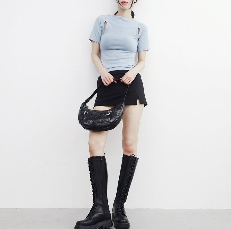 Komon slit short skirt pants