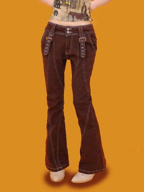 KUO（クーオ）の「ken stitch low boots-cut pants（Pants）」