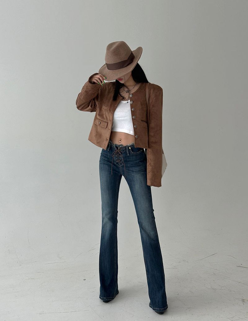 Basic Double-Sided Cropped T-shirt