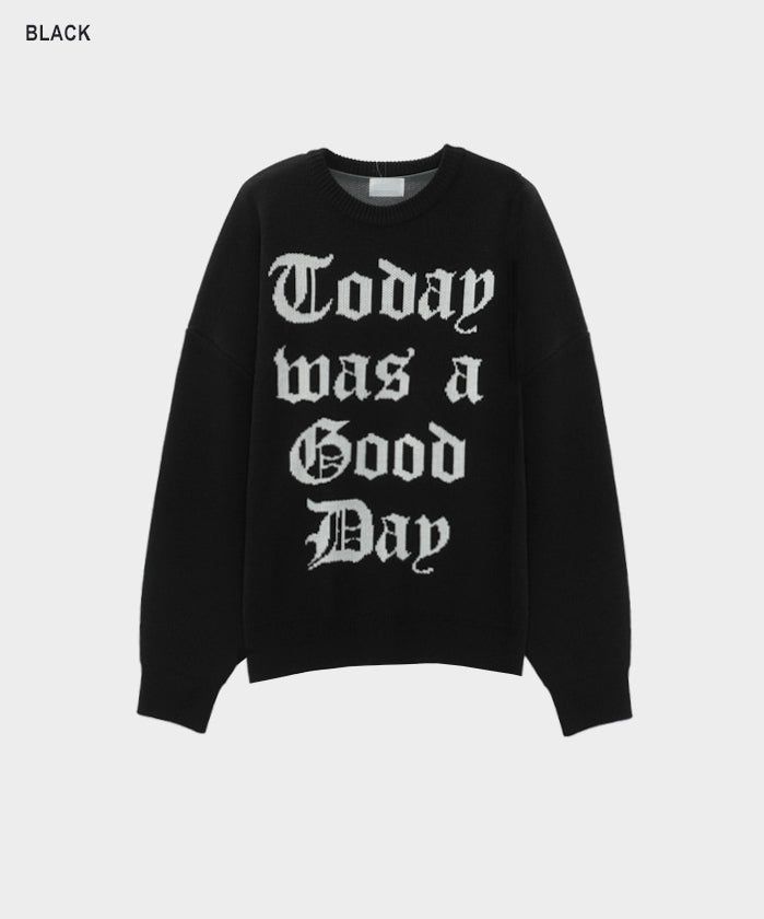 Lettering oversize heavy knit
