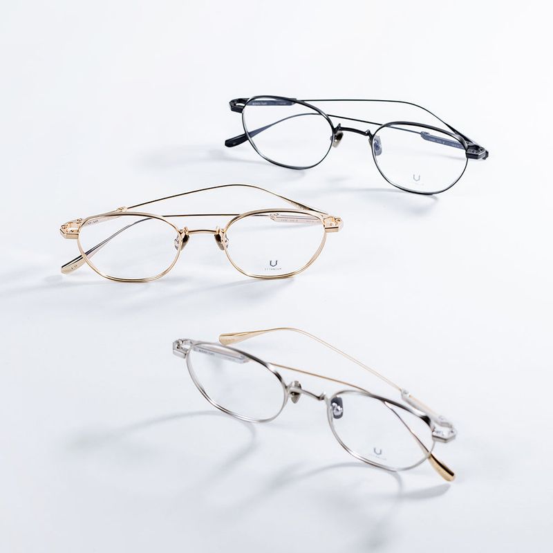 Knouun Round titanium glasses CODE. 102. B Sizzy Gold