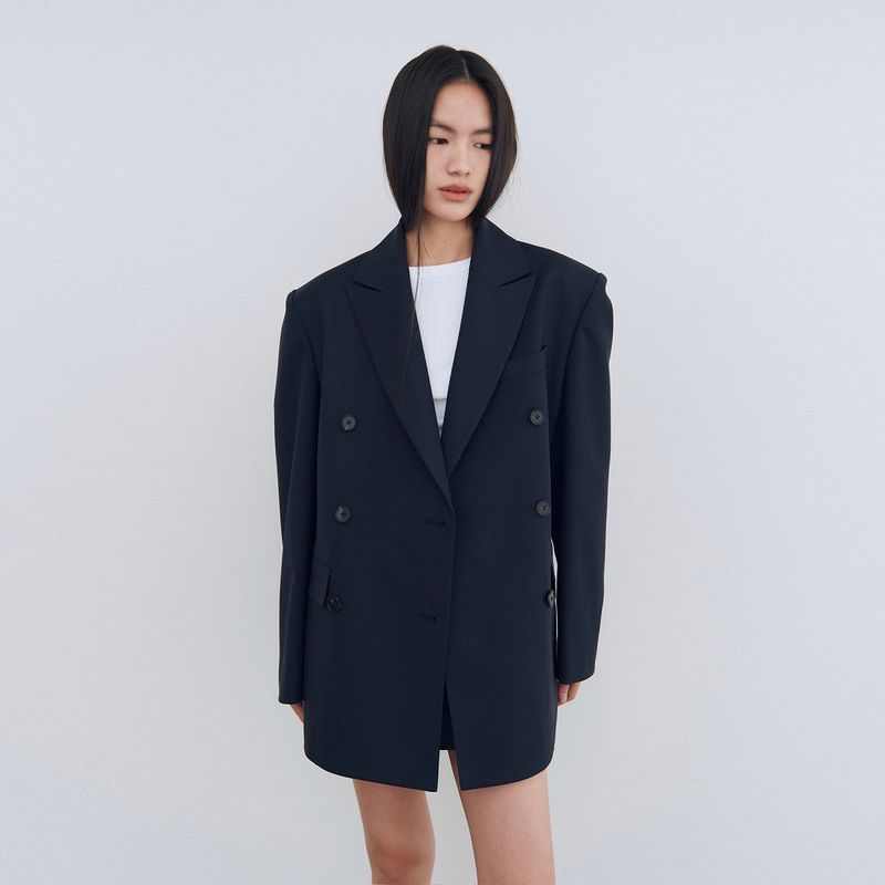 Classic Tailored Double Breasted Jacket_Navy
