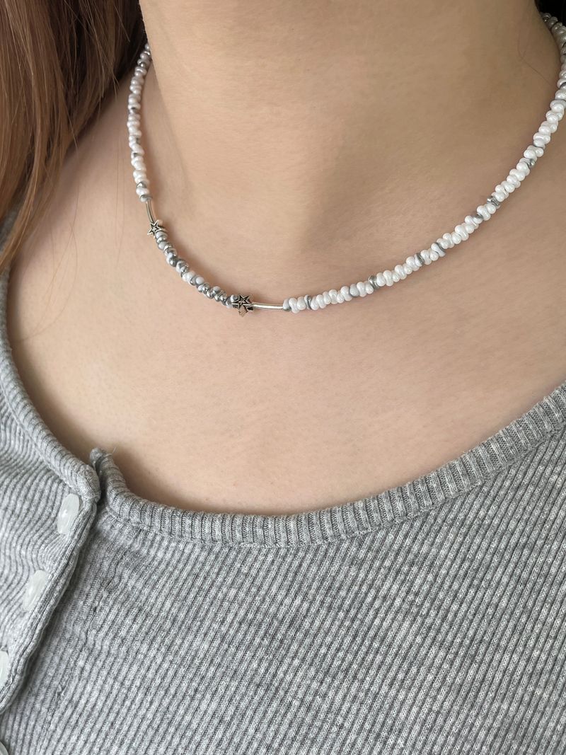 pebble silver bar necklace