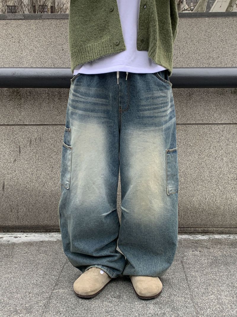 Rivet Double Cargo Brush Banding Denim