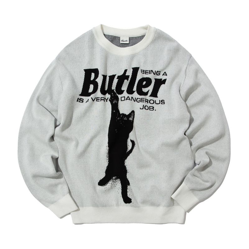 KRUCHI(クルチ)の「CAT BUTLER Knit Sweater (WHITE)(Tops)」