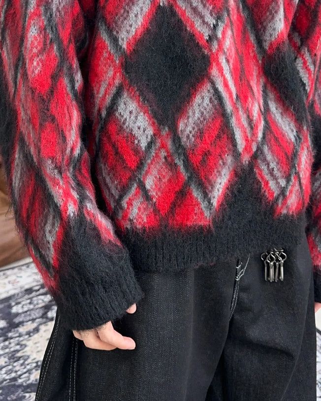 Laken faded argyle knit