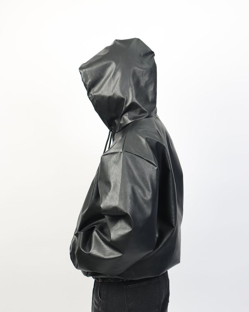 Vigan Leather 2way Hood Zip-up