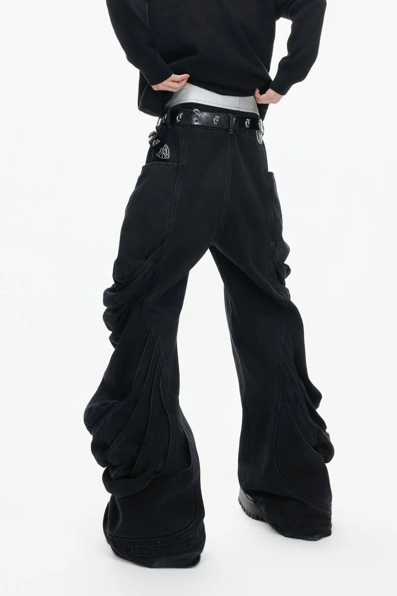 Deconstructed Washed Stacked Jeans