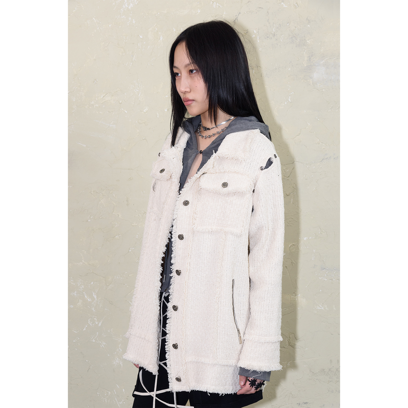 SLEEVE-OFF TWEED JACKET