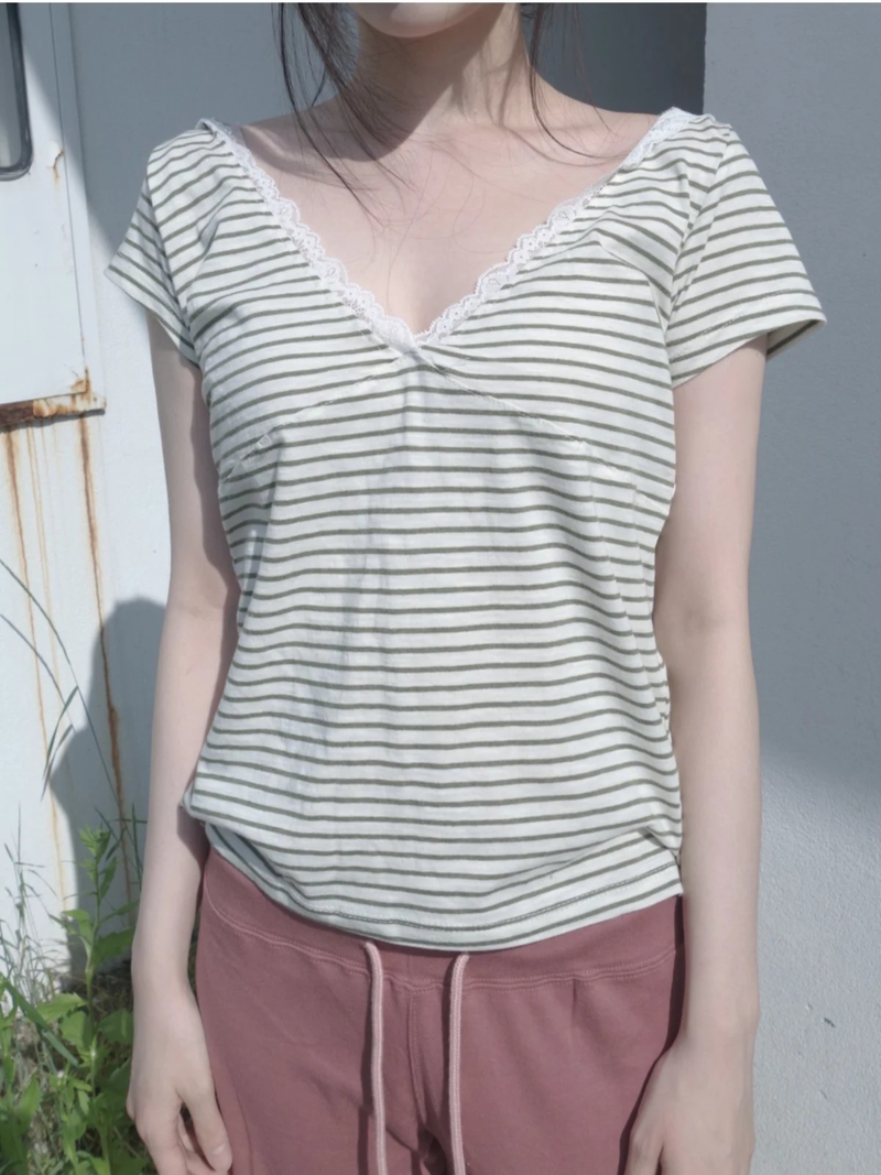 lace stripe tee