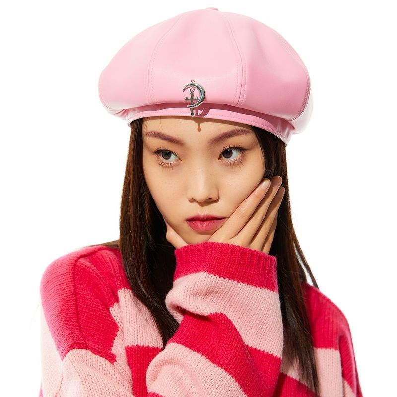 フェイクレザーベレー0 9 fake leather beret - PINK