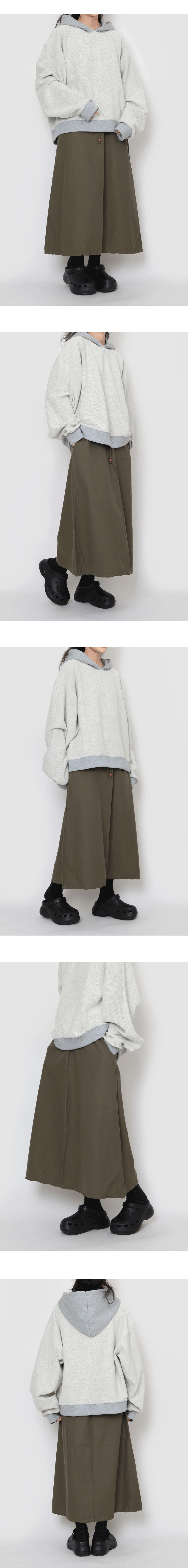 basic linen long skirt