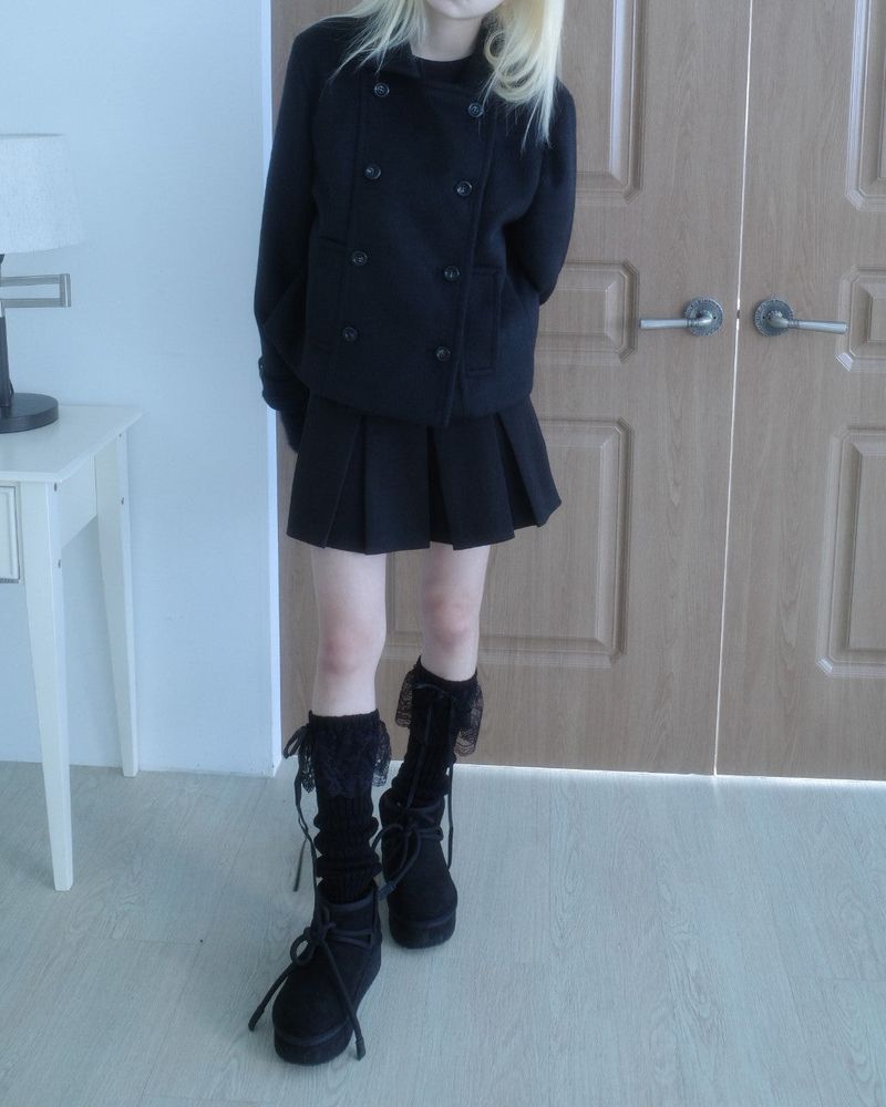 Powder double short coat (2color)