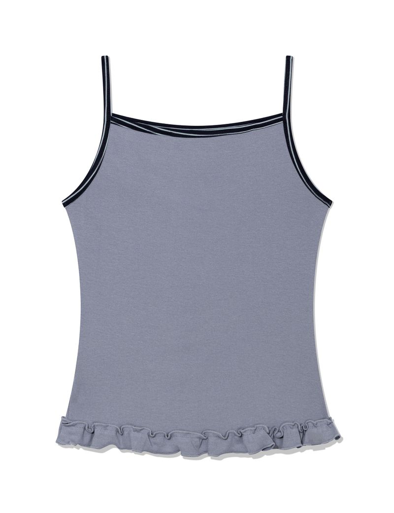 ST FRILL CONTRAST SLEEVELESS(BLUE)