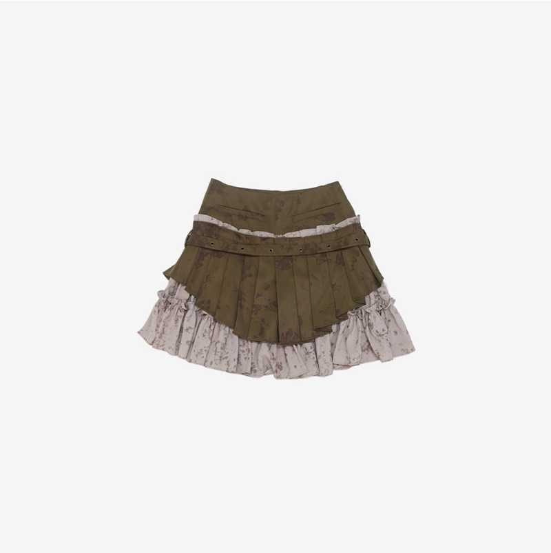 Riemann frill belt skirt