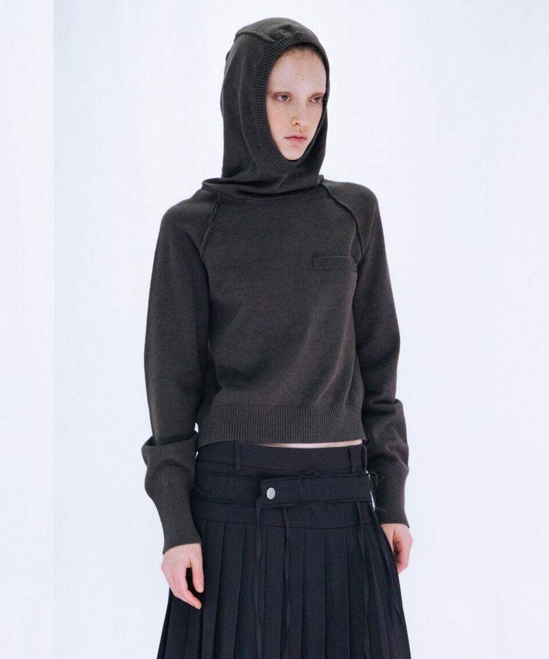 KNIT HOODIE TOP