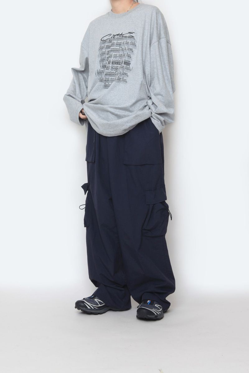 string pocket nylon pants