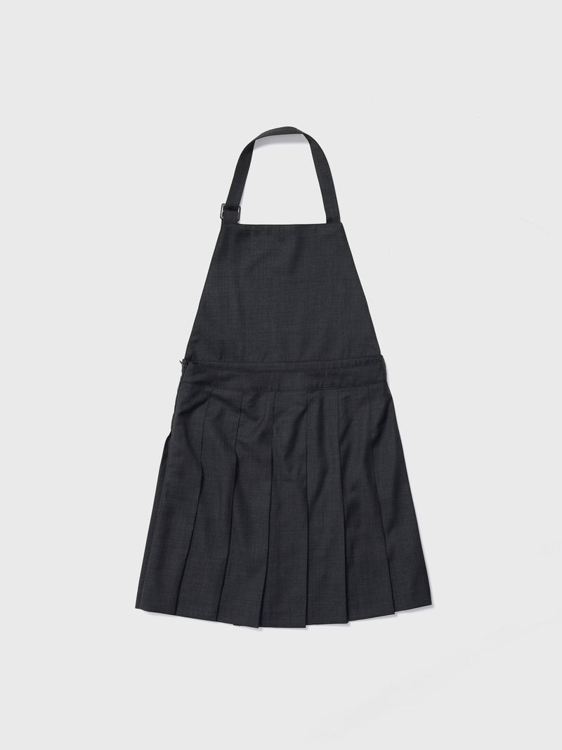 Apron Pleats Dress Grey