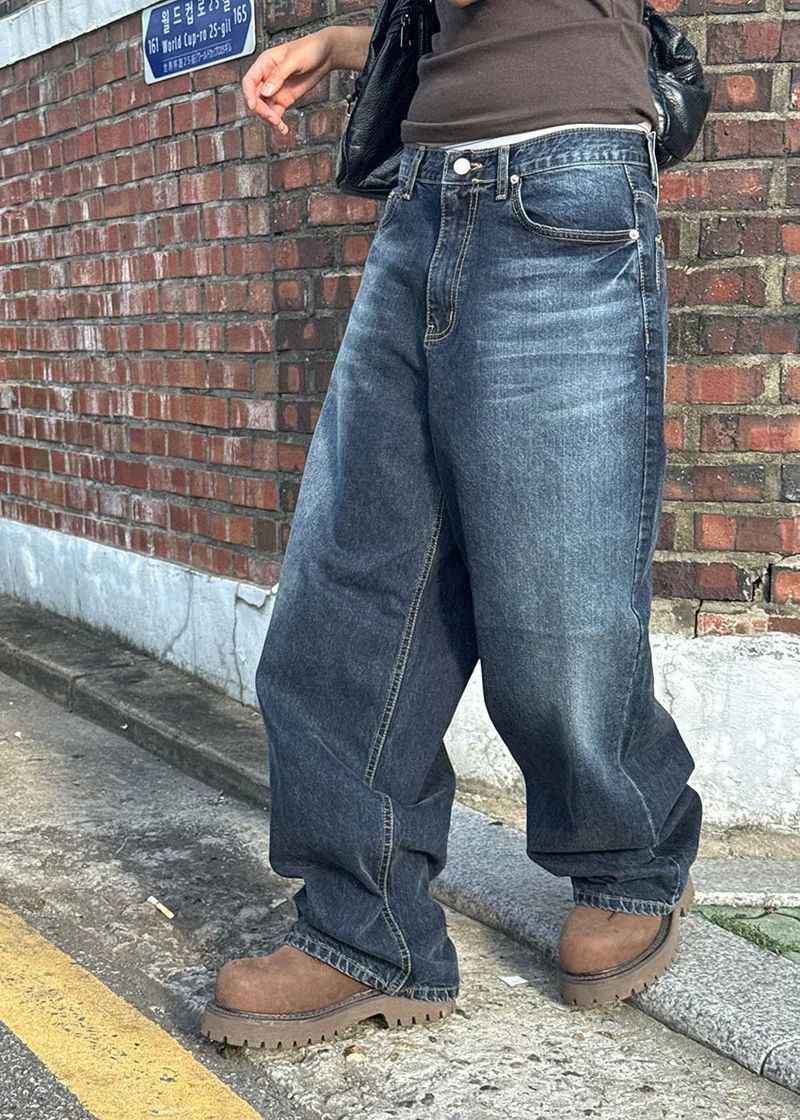 (UNISEX) ドミンゴ バルーン ディープ デニム (S-L)
